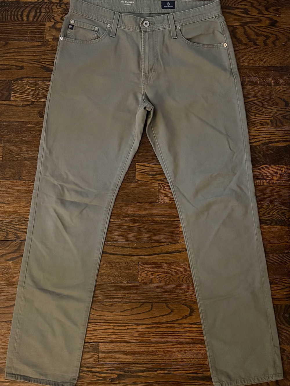 AG Adriano Goldschmied Olive Green Chino Pants